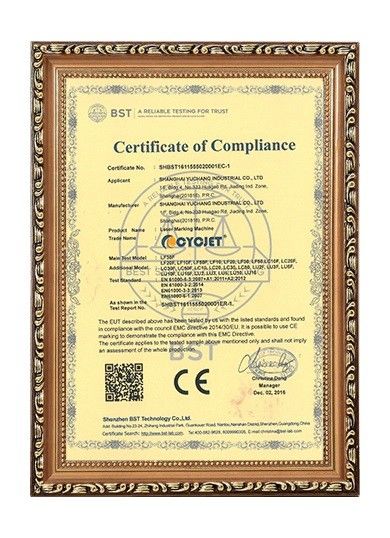 China SHANGHAI YUCHANG INDUSTRIAL CO., LIMITED certification